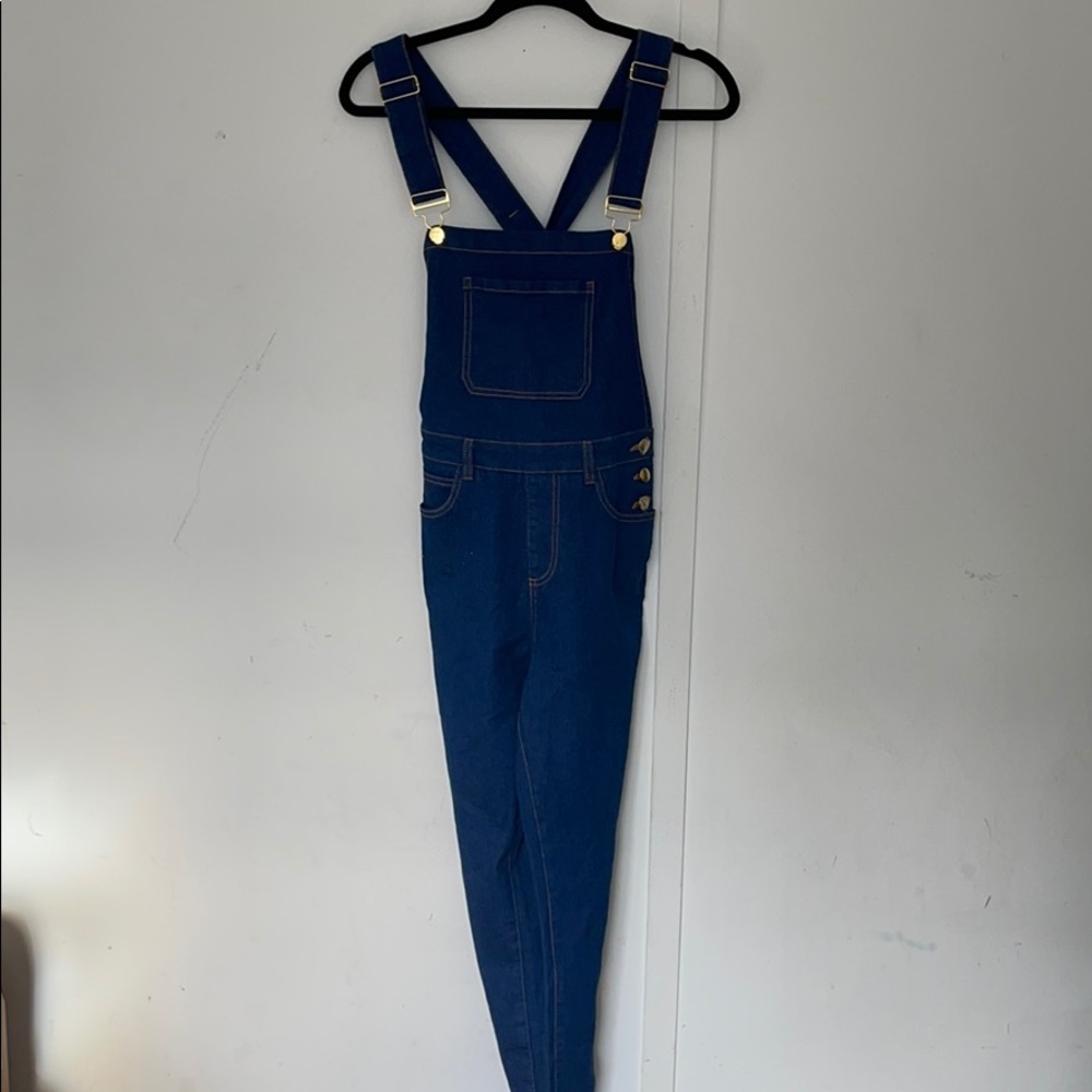 WE WORE WHAT High Rose Skinny Overalls NWT